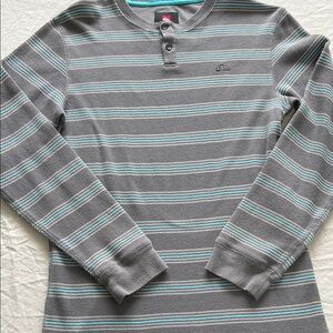 Striped Quicksilver thermal gray blue junior boys 14